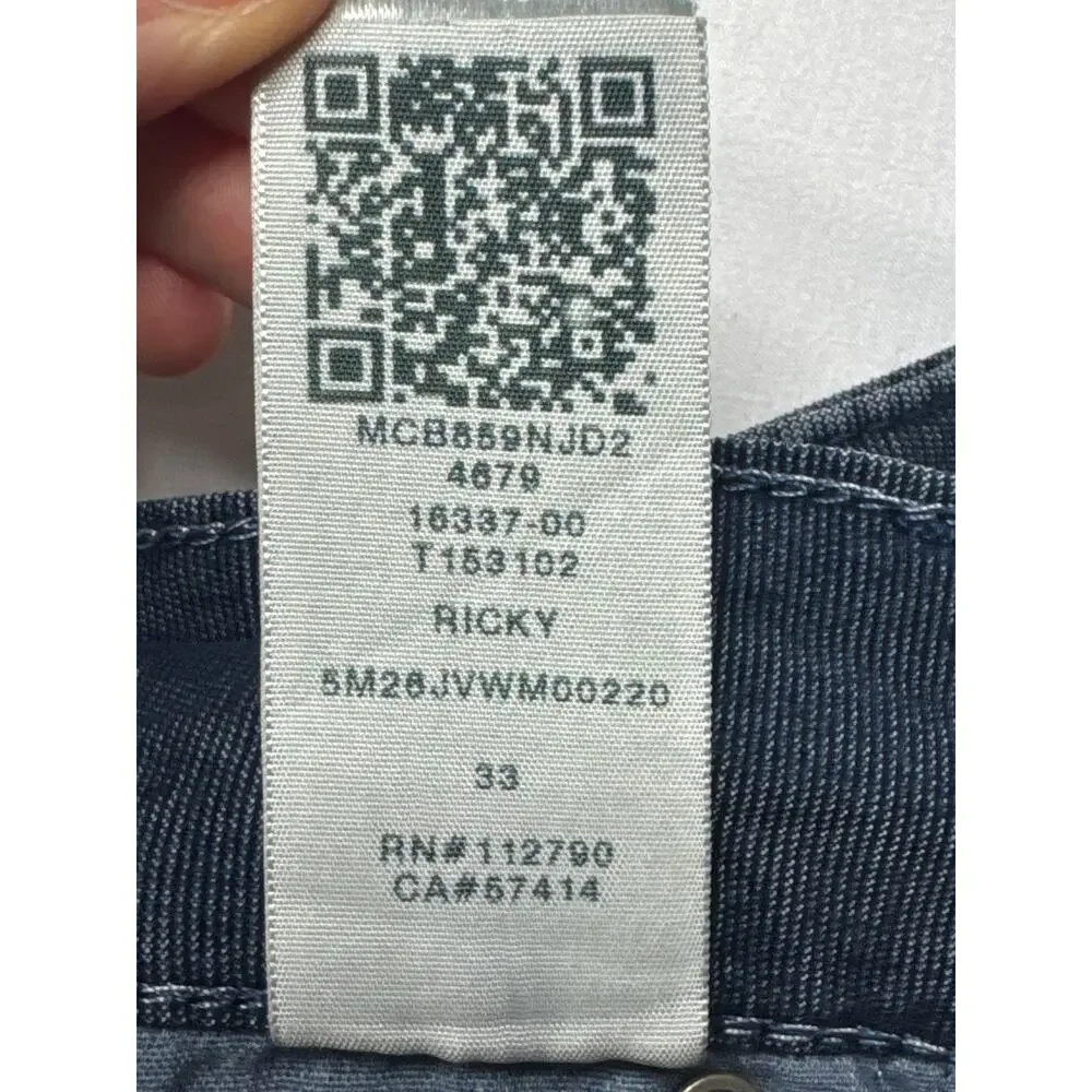 True Religion Men's Ricky Relaxed Straight Leg Blue Corduroy Pants - 33 (34x27)